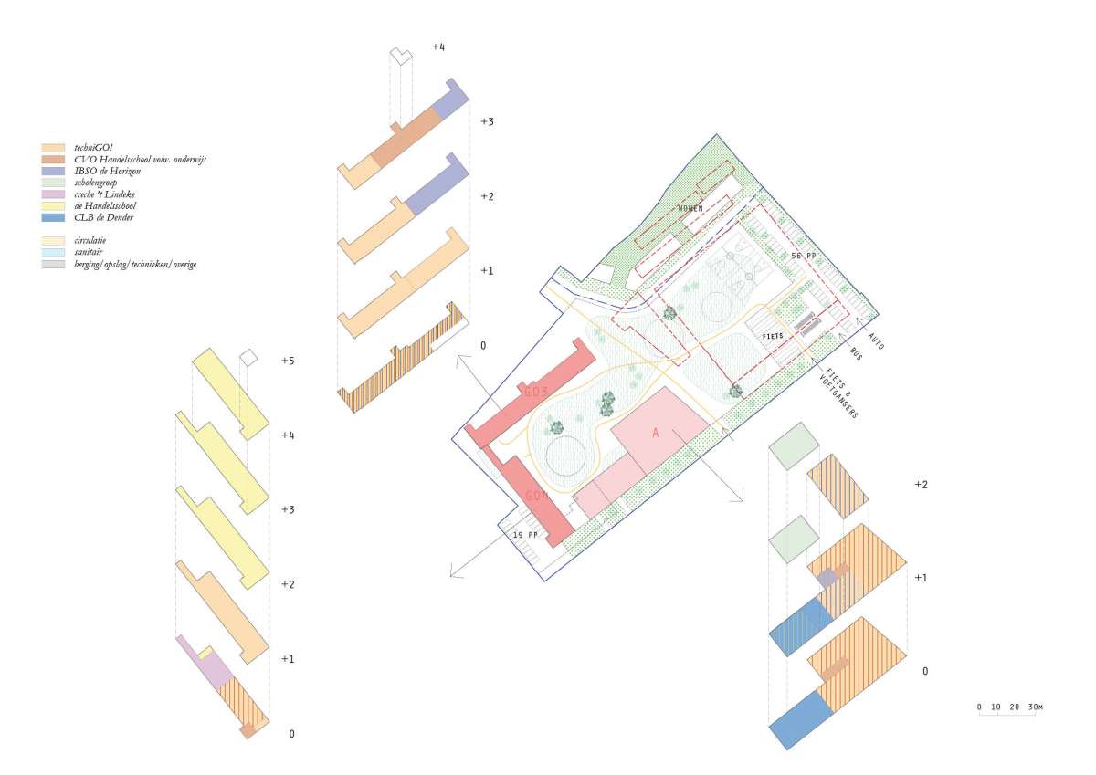 Exploded view met aanduiding van invulling